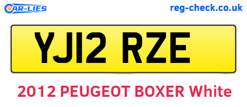 YJ12RZE are the vehicle registration plates.