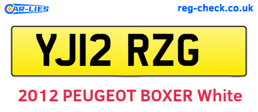 YJ12RZG are the vehicle registration plates.