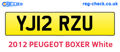 YJ12RZU are the vehicle registration plates.