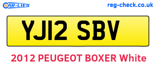 YJ12SBV are the vehicle registration plates.