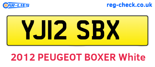 YJ12SBX are the vehicle registration plates.