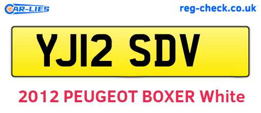 YJ12SDV are the vehicle registration plates.