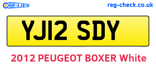 YJ12SDY are the vehicle registration plates.