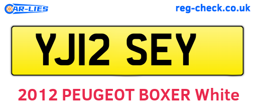 YJ12SEY are the vehicle registration plates.