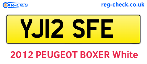 YJ12SFE are the vehicle registration plates.