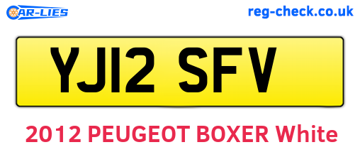 YJ12SFV are the vehicle registration plates.