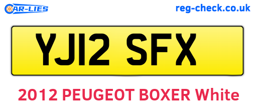 YJ12SFX are the vehicle registration plates.