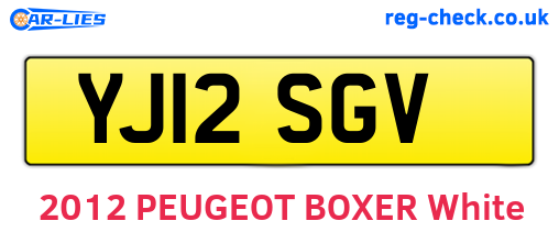 YJ12SGV are the vehicle registration plates.