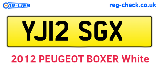 YJ12SGX are the vehicle registration plates.