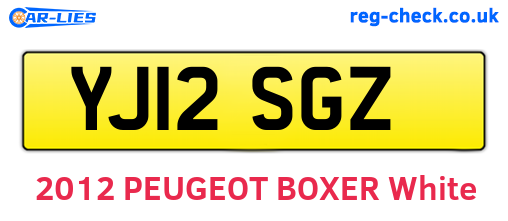 YJ12SGZ are the vehicle registration plates.