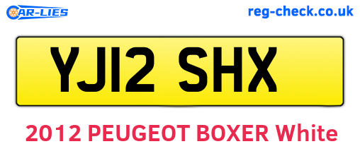 YJ12SHX are the vehicle registration plates.