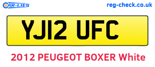 YJ12UFC are the vehicle registration plates.