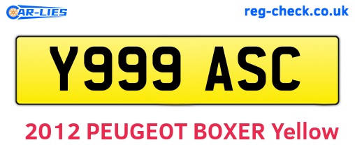 Y999ASC are the vehicle registration plates.
