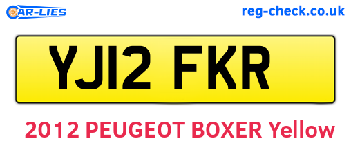 YJ12FKR are the vehicle registration plates.