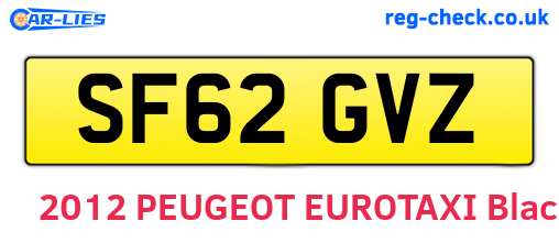 SF62GVZ are the vehicle registration plates.