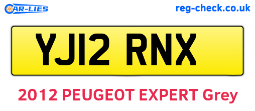 YJ12RNX are the vehicle registration plates.
