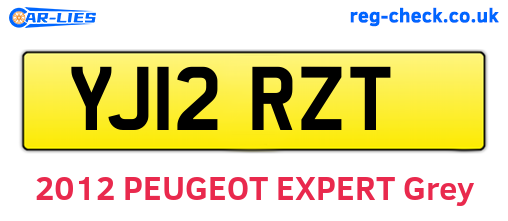 YJ12RZT are the vehicle registration plates.