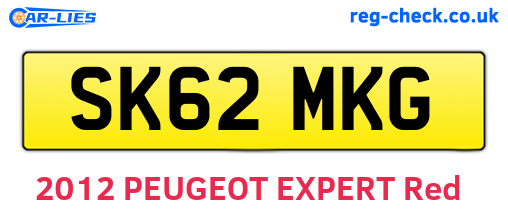 SK62MKG are the vehicle registration plates.