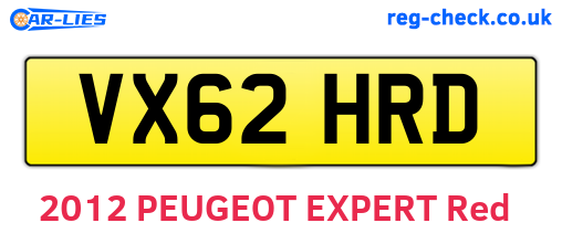 VX62HRD are the vehicle registration plates.