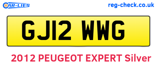 GJ12WWG are the vehicle registration plates.