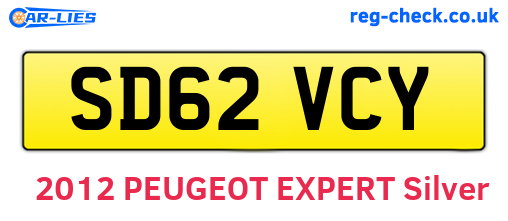SD62VCY are the vehicle registration plates.