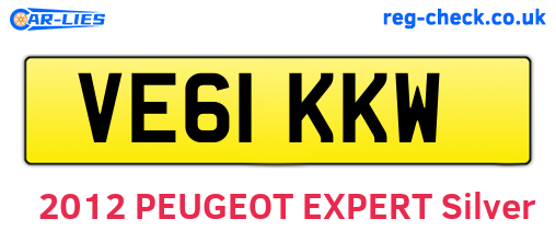 VE61KKW are the vehicle registration plates.