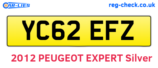 YC62EFZ are the vehicle registration plates.