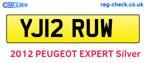 YJ12RUW are the vehicle registration plates.