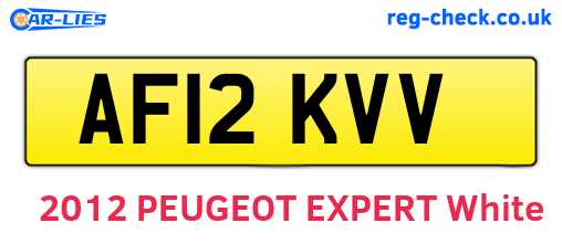 AF12KVV are the vehicle registration plates.