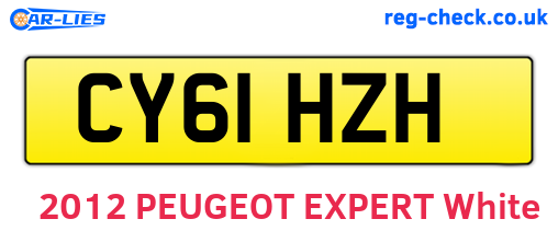CY61HZH are the vehicle registration plates.