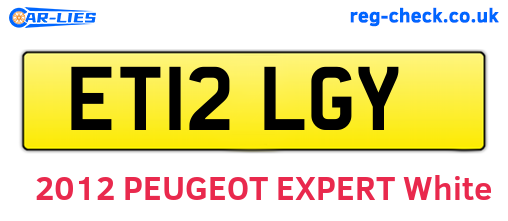 ET12LGY are the vehicle registration plates.