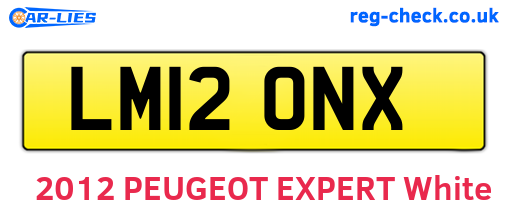 LM12ONX are the vehicle registration plates.