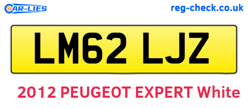 LM62LJZ are the vehicle registration plates.