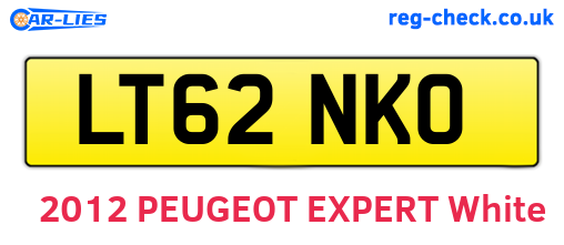 LT62NKO are the vehicle registration plates.