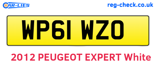 WP61WZO are the vehicle registration plates.