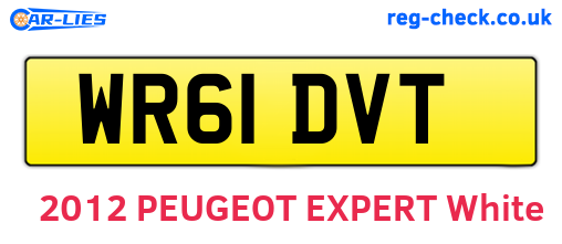 WR61DVT are the vehicle registration plates.