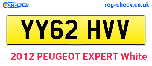 YY62HVV are the vehicle registration plates.
