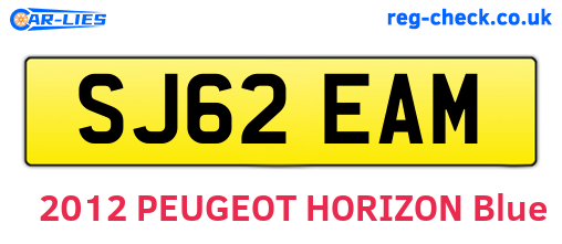 SJ62EAM are the vehicle registration plates.