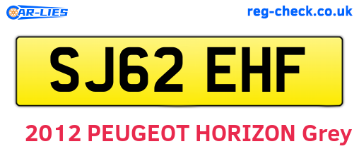 SJ62EHF are the vehicle registration plates.