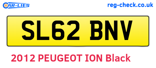 SL62BNV are the vehicle registration plates.