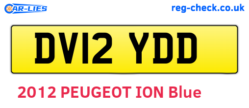 DV12YDD are the vehicle registration plates.