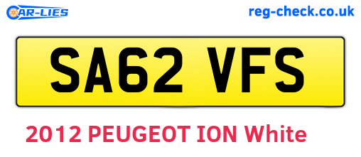 SA62VFS are the vehicle registration plates.