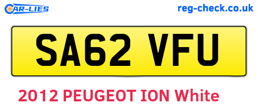 SA62VFU are the vehicle registration plates.