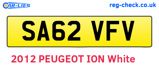 SA62VFV are the vehicle registration plates.