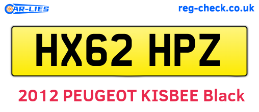 HX62HPZ are the vehicle registration plates.