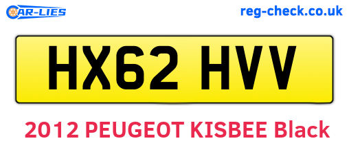 HX62HVV are the vehicle registration plates.