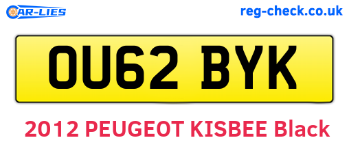 OU62BYK are the vehicle registration plates.