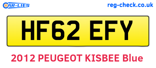 HF62EFY are the vehicle registration plates.