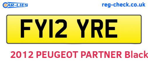 FY12YRE are the vehicle registration plates.