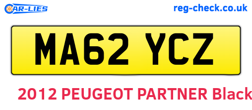 MA62YCZ are the vehicle registration plates.